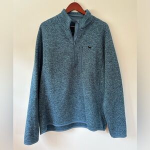 The Black Dog heathered blue knit fleece half zip size XL